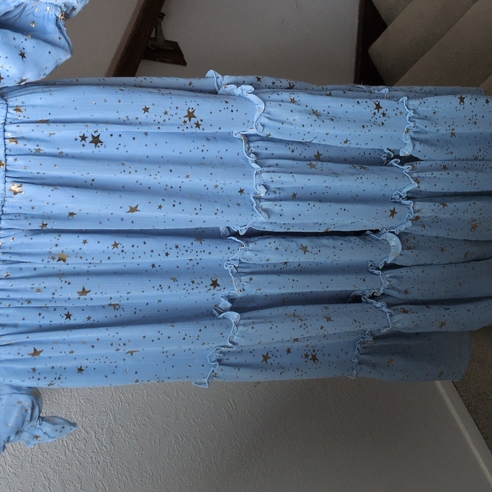 🍋✨ Ivy City Co Baby Blue Starry Nights Dress Size S - Picture 7 of 8